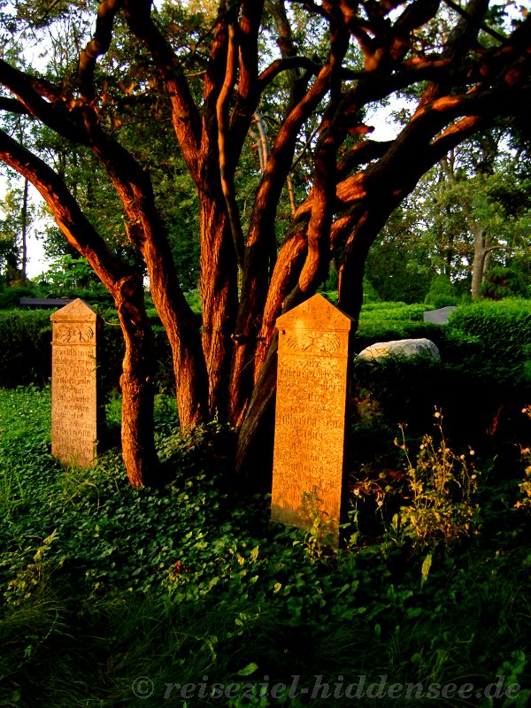 Alte Grabsteine auf dem Inselfriedhof Hiddensee